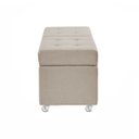 Ver imagem 4 de Recamier com Rodinhas Madri 1,40m Linho Bege - Inova Decor