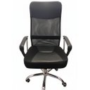 Ver imagem 2 de Cadeira Presidente Giratoria Preta Tela Mesh B-017