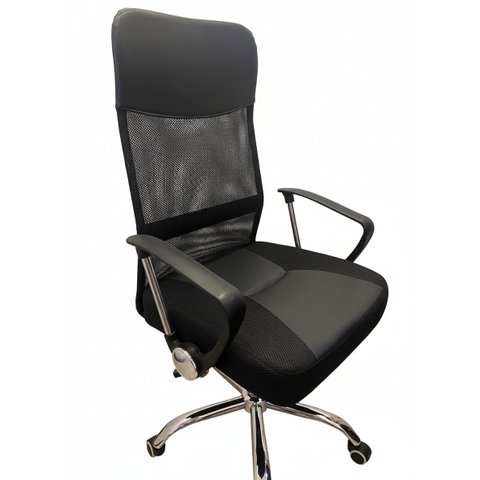 Cadeira Presidente Giratoria Preta Tela Mesh B-017