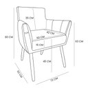 Ver imagem 7 de Kit 6 Poltronas Decorativa Leticia Suede Azul Turquesa Pés Palito Castanho - Pallazio
