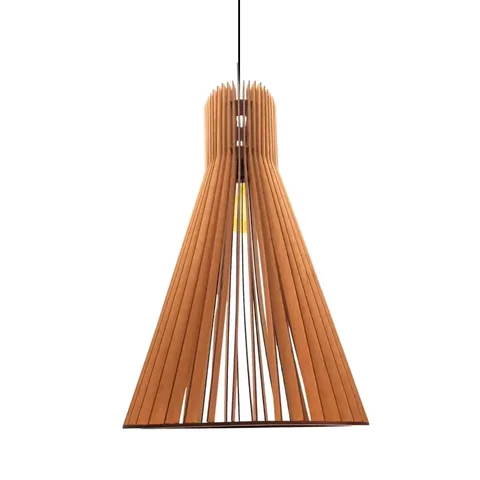 Luminária Teto tipo Pendente FUNIL MDF - Completa:MDF CRU