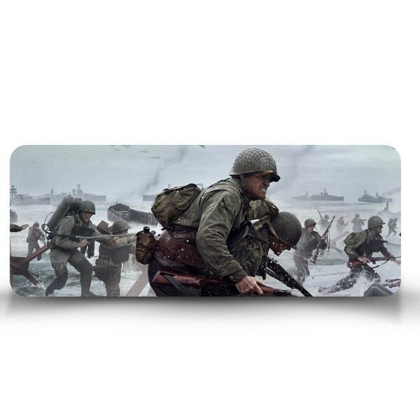 Mouse Pad Gamer Call of Duty WW2 Praia - 70cm x 35cm