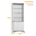 Ver imagem 3 de Cristaleira Serena com Portas em Vidro Cantos Arredondados:off White/ype