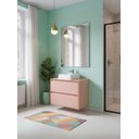 Ver imagem 3 de Gabinete para Banheiro com Cuba e Espelho 80cm MDF Rosa Dubai - On Móveis