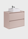 Ver imagem 1 de Gabinete para Banheiro com Cuba e Espelho 80cm MDF Rosa Dubai - On Móveis