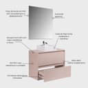 Ver mais imagens de Gabinete para Banheiro com Cuba e Espelho 80cm MDF Rosa Dubai - On Móveis