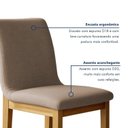 Ver imagem 6 de Kit 2 Cadeiras para Sala de Jantar com Pés em Madeira Maciça Bella Bege/Cinamomo