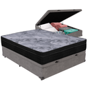 Ver imagem 1 de Cama Box Baú e Colchão Airtech Pampa Molas Ensacadas Casal Ortobom: Cinza