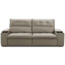 Ver imagem 2 de Sofá Retrátil Reclinável 3 Lugares Sala de Estar 225cm Merida F04 Veludo Marrom Claro - Lyam Decor