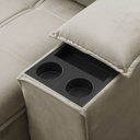 Ver imagem 7 de Sofá Retrátil Reclinável 3 Lugares Sala de Estar 225cm Merida F04 Veludo Marrom Claro - Lyam Decor