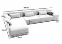 Ver imagem 3 de Sofá de Canto 336cm X 196cm com 5 Lugares e Revestimento em Sarja Nov006