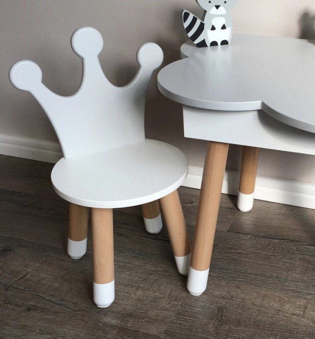 Conjunto de Mesa Baú com 2 Cadeiras Infantis Coroa Mdf - 3