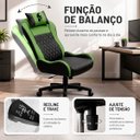 Ver imagem 5 de Cadeira Gamer Speed Ergonômica Reclinável Giratória Escritório Home Office Preto e Verde