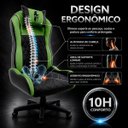 Ver imagem 4 de Cadeira Gamer Speed Ergonômica Reclinável Giratória Escritório Home Office Preto e Verde