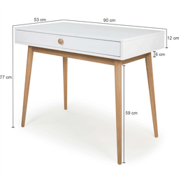 Penteadeira de Madeira Liva 1 Gaveta Branca - 2