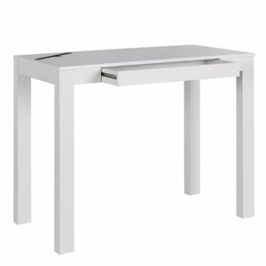 Mesa de Escritório Branca com Filtro de Tomada e Entrada Usb - Cosco