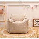 Ver imagem 1 de Puff Poltrona Nuvem Infantil Criança Nuvem com Enchimento de Espuma - Tecido Bouclé Areia