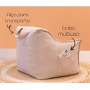 Ver imagem 4 de Puff Poltrona Nuvem Infantil Criança Nuvem com Enchimento de Espuma - Tecido Bouclé Areia