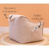 Puff Poltrona Nuvem Infantil Criança Nuvem com Enchimento de Espuma - Tecido Bouclé Areia - 4