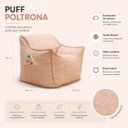 Ver imagem 2 de Puff Poltrona Nuvem Infantil Criança Nuvem com Enchimento de Espuma - Tecido Bouclé Areia