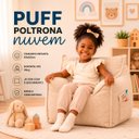 Ver imagem 4 de Puff Poltrona Nuvem Infantil Criança Nuvem com Enchimento de Espuma - Tecido Bouclé Areia