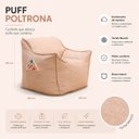 Ver imagem 2 de Poltrona Puff Nuvem Infantil Criança Nuvem com Enchimento de Espuma - Tecido Bouclé Areia