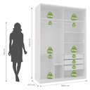 Ver imagem 3 de Armário Modulado Evolution 2 Portas de Correr com 3 Gavetas Cabideiro e Prateleiras 1,60 Cm Branco -
