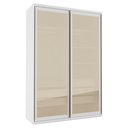 Ver imagem 1 de Armário Modulado Evolution 2 Portas de Correr com 3 Gavetas Cabideiro e Prateleiras 1,60 Cm Branco -