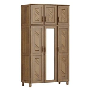 Guarda-Roupa Casal com Espelho 6 Portas 3 Gavetas Grécia 