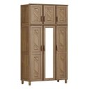 Ver imagem 1 de Guarda-Roupa Casal com Espelho 6 Portas 3 Gavetas Grécia Marrom/Imbuia