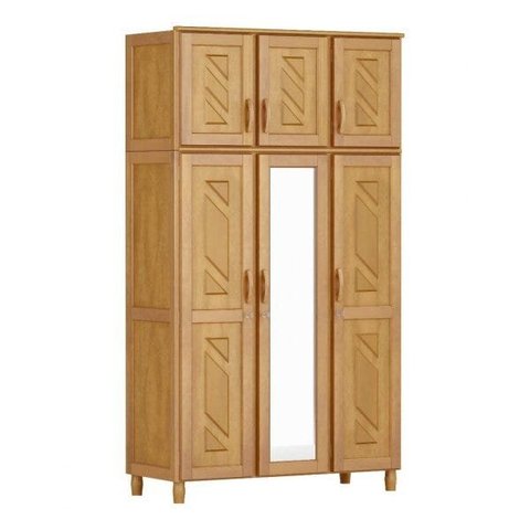 Guarda-Roupa Casal com Espelho 6 Portas 3 Gavetas Grécia 