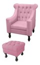 Ver imagem 1 de Poltrona De Amamentação Dubai + Puff Retrô Suede - Rosa