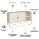 Ver imagem 6 de Kit Balcão Buffet 2 Portas e Aparador 2 Gavetas para Sala de Jantar Industrial Alek A03 Off White