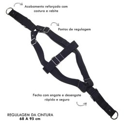 Peitoral E Guia Para Cachorros - Tamanho Grande - Cor Preto - 4