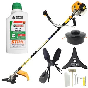 Roçadeira Profissional á Gasolina VR520H Vulcan 2T 52cc + Óleo 2 Tempos Castrol Stihl 8017 de