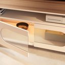 Ver imagem 3 de Rack para Sala de Estar Tv 85 Pol Orgânico Sâmia B01 Off White Castanho - Lyam Decor