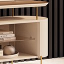 Ver imagem 5 de Rack para Sala de Estar TV 85 pol Orgânico Sâmia B01 Off White Castanho - Lyam Decor