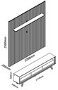 Ver imagem 5 de Rack Retrô com Painel 2.3 Ripado com LED Nobre Naturale com Off White - Gelius Móveis