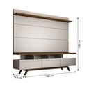 Ver imagem 5 de Rack com Painel para Tv até 72 Polegadas Armênia 3 Gavetas Off White/freijó - Panorama Móveis