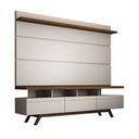 Ver imagem 3 de Rack com Painel para Tv até 72 Polegadas Armênia 3 Gavetas Off White/freijó - Panorama Móveis