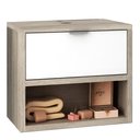 Ver imagem 1 de Balcão Gabinete Para Banheiro 60cm Com 01 Gaveta Malta B06 Barrique Branco - Lyam Decor