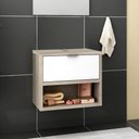 Ver imagem 3 de Balcão Gabinete Para Banheiro 60cm Com 01 Gaveta Malta B06 Barrique Branco - Lyam Decor