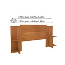 Ver imagem 3 de Cabeceira Casal Arizona em Mdp com Painel Decorativo – Ajustável 1,40m e 1,60m:cinamomo