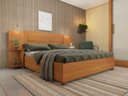 Ver imagem 2 de Cabeceira Casal Arizona em Mdp com Painel Decorativo – Ajustável 1,40m e 1,60m:cinamomo