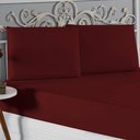 Ver imagem 3 de Jogo de Cama Casal Viúva Nobre 3 Peças Malha 100% Algodão - Vinho