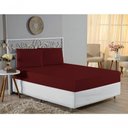Ver imagem 4 de Jogo de Cama Casal Viúva Nobre 3 Peças Malha 100% Algodão - Vinho