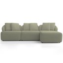 Ver imagem 3 de Sofá 3 Lugares com Chaise Direito Sala Living 248cm Arlo F04 Bouclê Oliva Tc-10052 - Lyam Decor