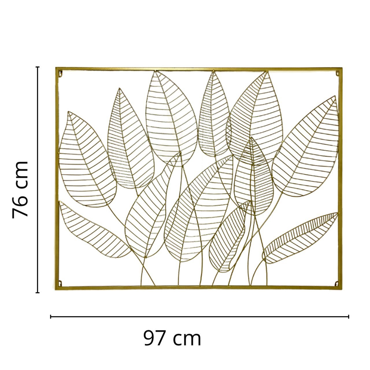Escultura de Parede Folhas de Ouro de Luxo - 6