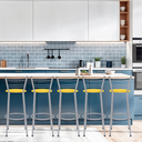 Ver imagem 6 de Kit 5 Banquetas para Balcão Flórida Prata Bistrô Ilhas Cozinha Gourmet Bares