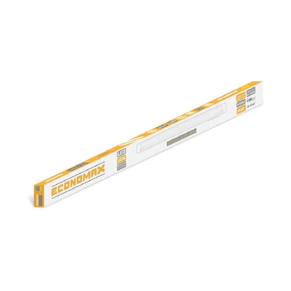 Luminária Led Sobrepor Linear 32w 100cm 6500k Branco Frio - Economax - 2